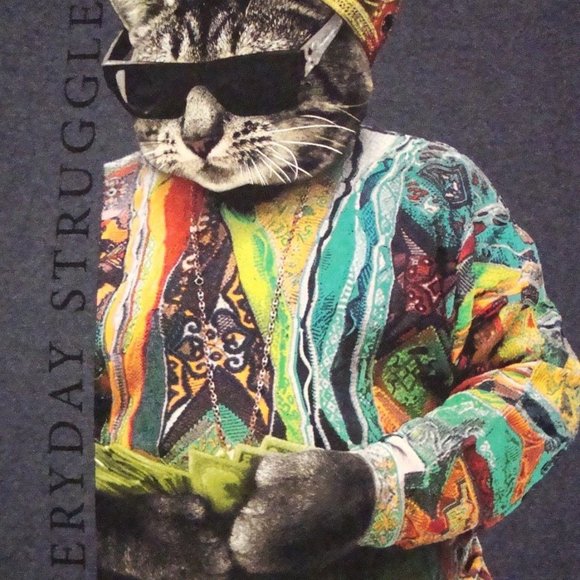 new Cat tee Everyday Struggle UNISEX Biggie Smalls Rap Gangsta Kitty XL rapper - Picture 8 of 12